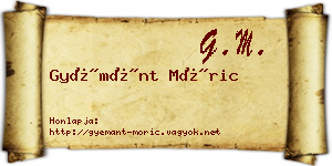 Gyémánt Móric névjegykártya